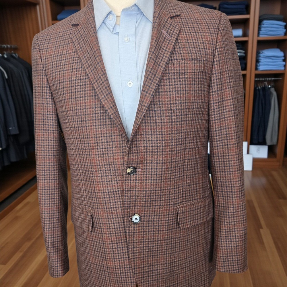 Coppley Blazer 42r Loro Piana Super 120s Full Canvas Checked Dual Vent