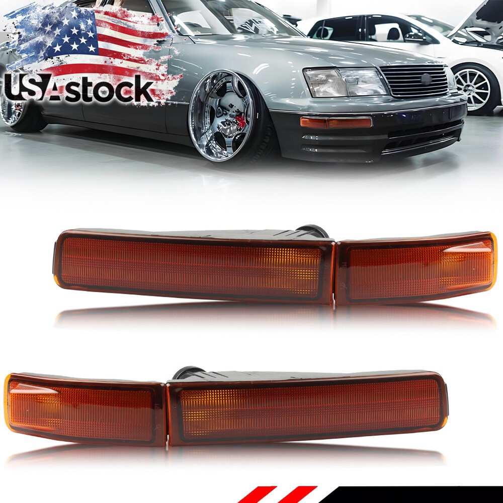 1995-1997 Lexus LS400 Amber Bumper Parking Turn Signal Marker Lights
