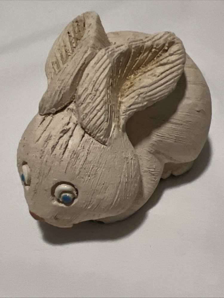 Handmade Blue-Eyed Rabbit Plush by Artesania Rinconada Uruguay
