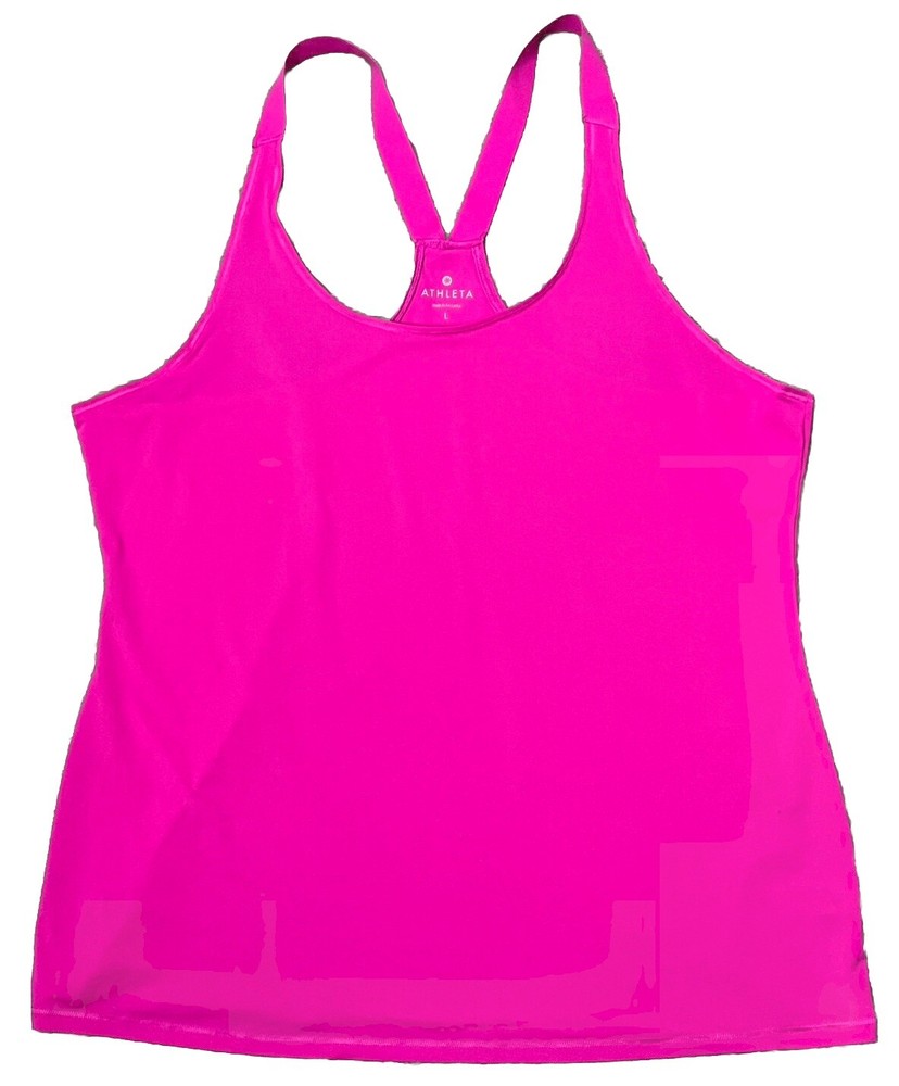 Athleta Tank Top Large Racerback Pink Lightweight Loose Fit Sports Gorp Core