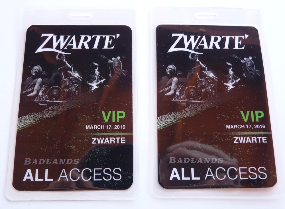 Zwarte Badlands 2016 Concert Tour All Access Backstage Pass Laminate D22
