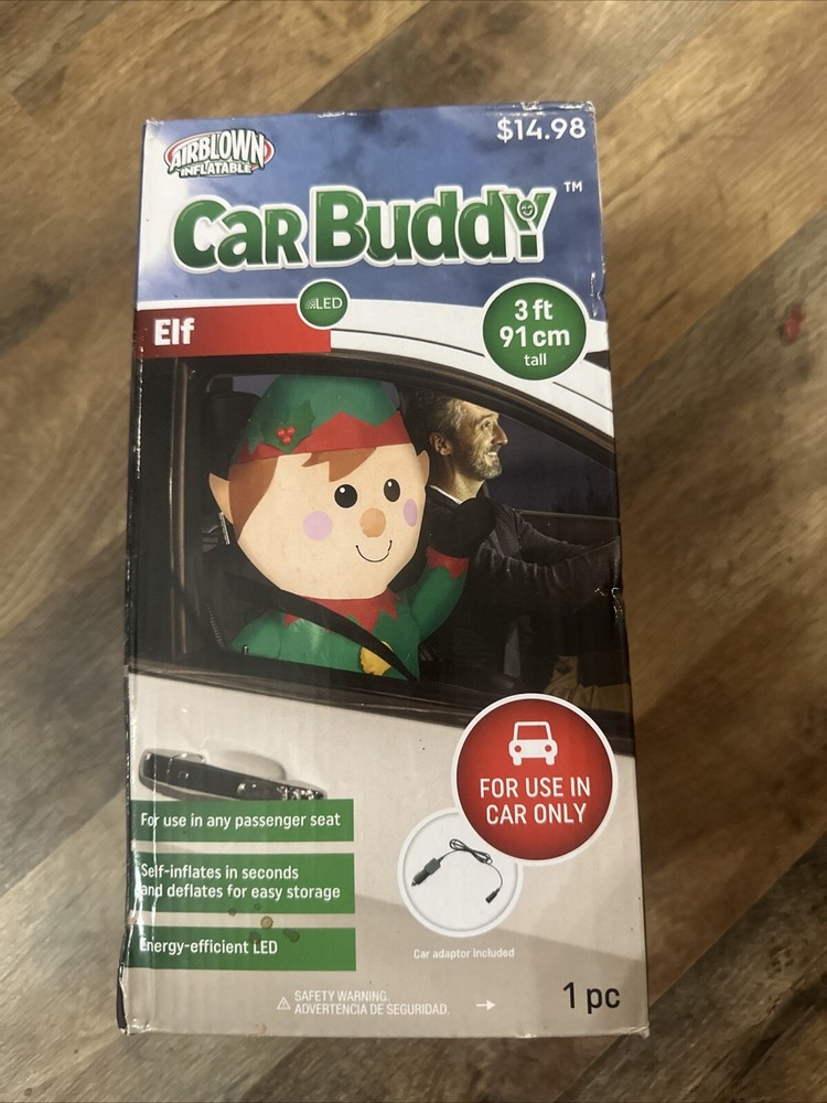 Elf Car Buddy 3ft Airblown Inflatable Energy Efficient LED Christmas Decoration