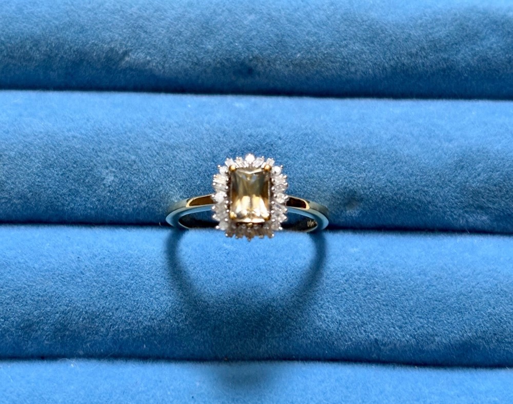 AAA Turkizite, Diamond Sunburst Ring - Size 6 (.80 ctw.) in Vermeil YG Over SS