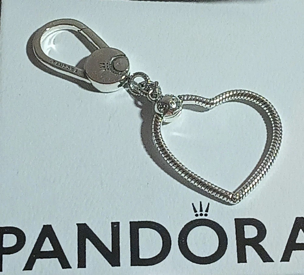 Pandora Moments Sterling Silver XL Heart Keychain Charm Holder Brand New