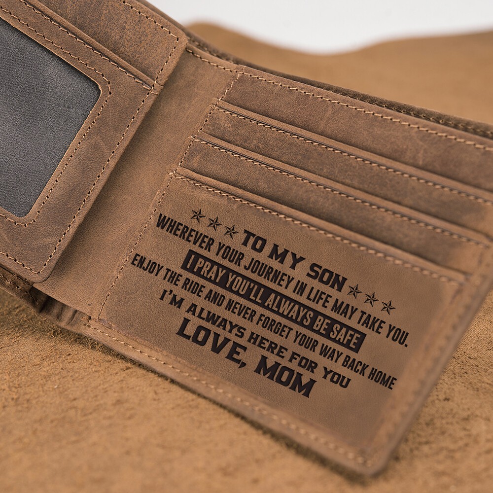 Gift For Son Journey-Men Wallet-Leather Wallet For Men-Personalized Wallet W21
