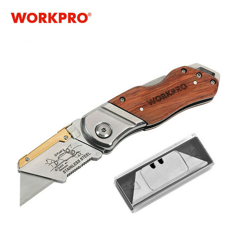 WORKPRO Folding Utility Knife with/10 Blade Heavy Duty Cutter Quick Change Blade