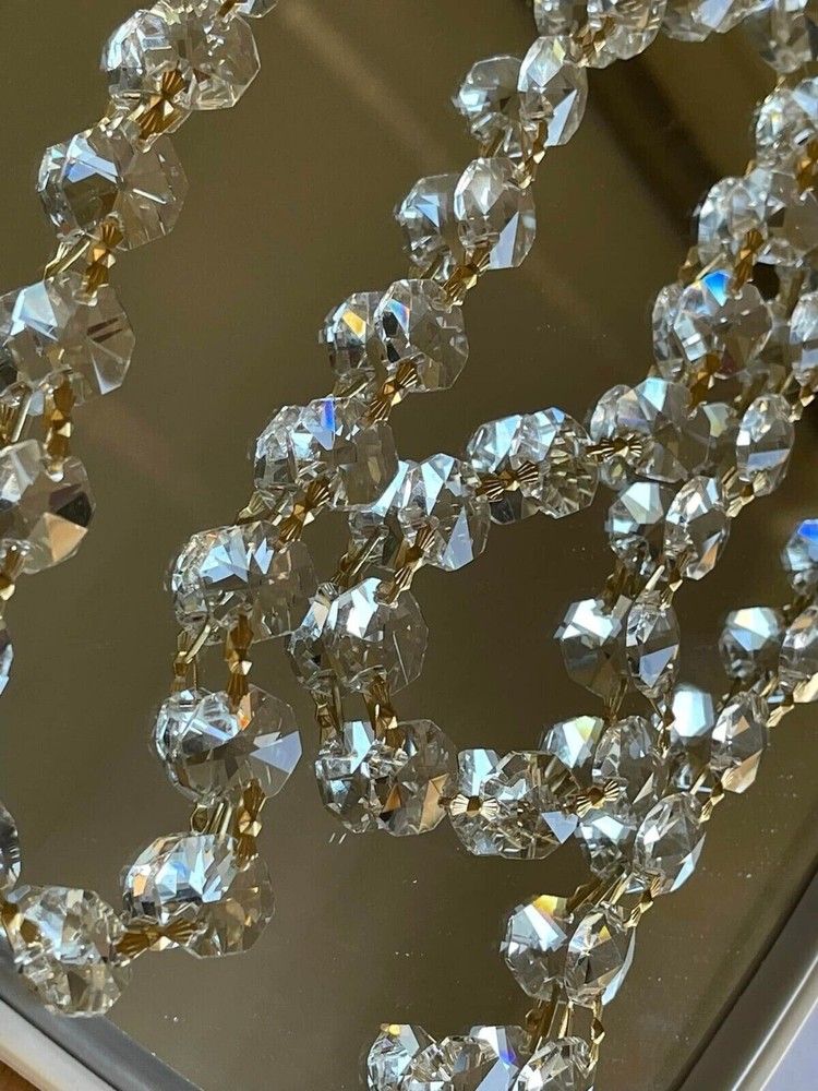 3.3 Feet Pendant Crystal Bead Chain Prism Parts AAA 30% Lead K9 Gold 14mm