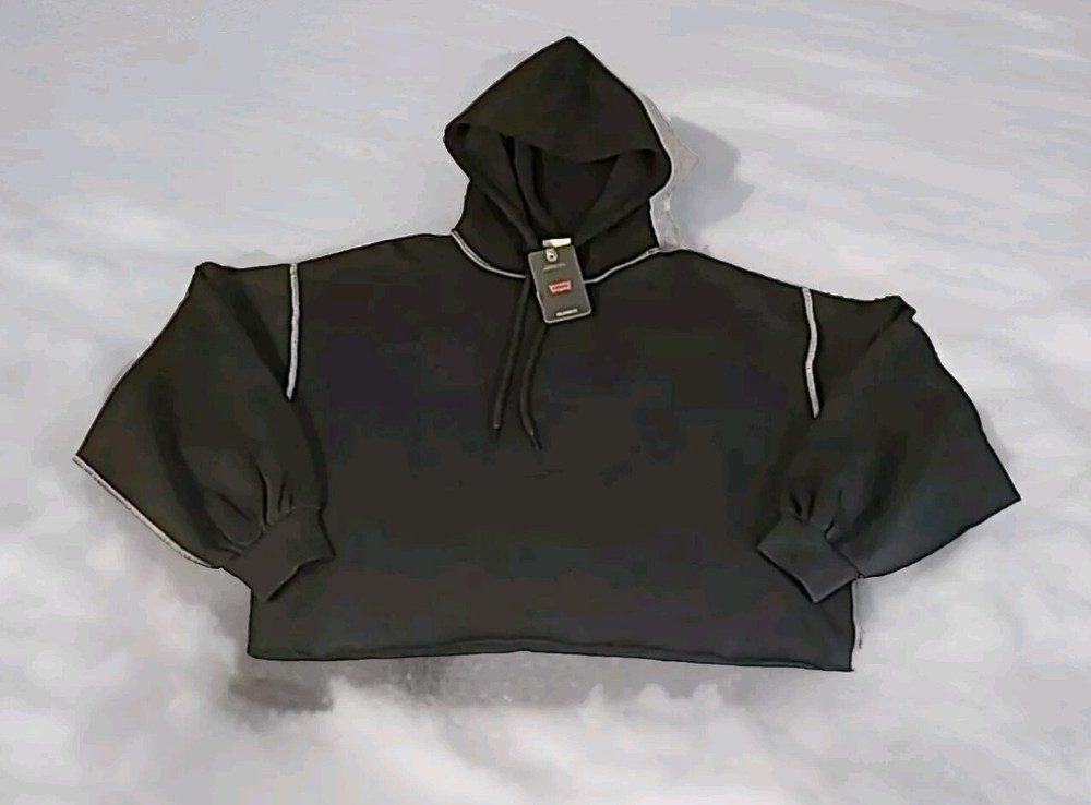 Levis Hoodie Sweater Womens Regular Fit Small Black Casual Levis Logo New