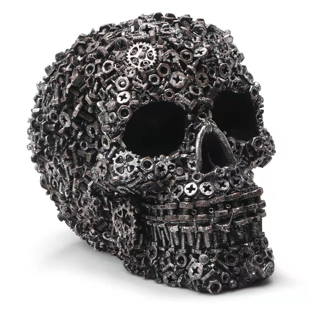 Figurines Screw Skull Resin Carved Small Modern Multicolor Free Stand Novelty