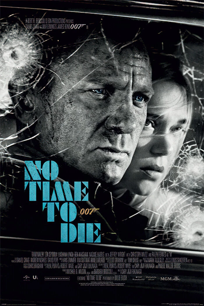 No Time To Die 007 James Bond Movie Poster Daniel Craig Wall Art