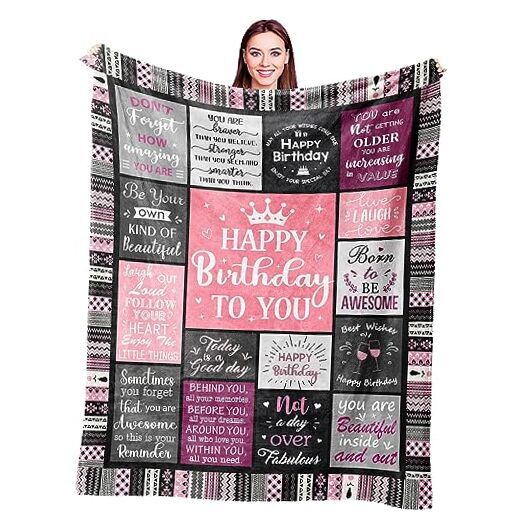 Birthday Gifts for Women Girls Throw Blanket 50