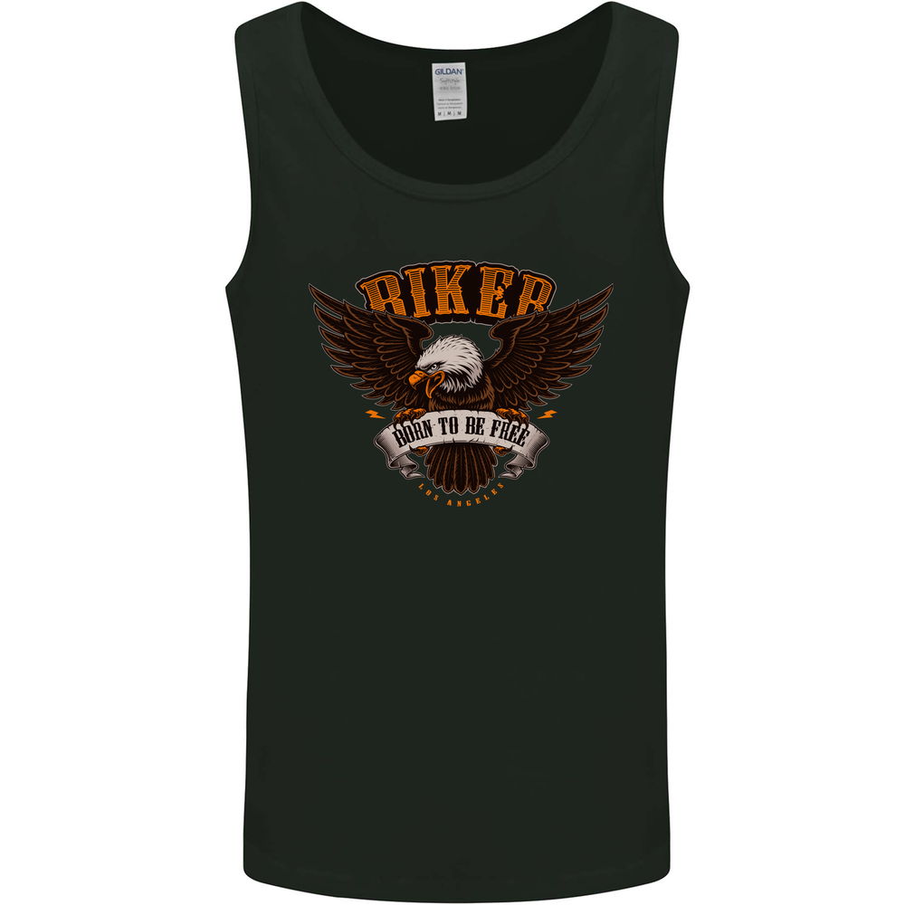 Biker Born to Be Free Motorbike Motorcycle Mens Vest Tank Top