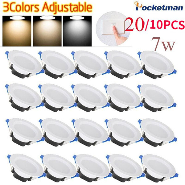 3W 5W Tri-Color LED Downlight Recessed Ceiling Panel US