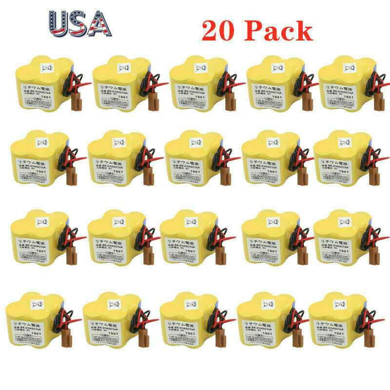 20pcs BR-2/3AGCT4A 6V PLC Battery For FANUC A98L-0031-0025 CNC Machine With Plug