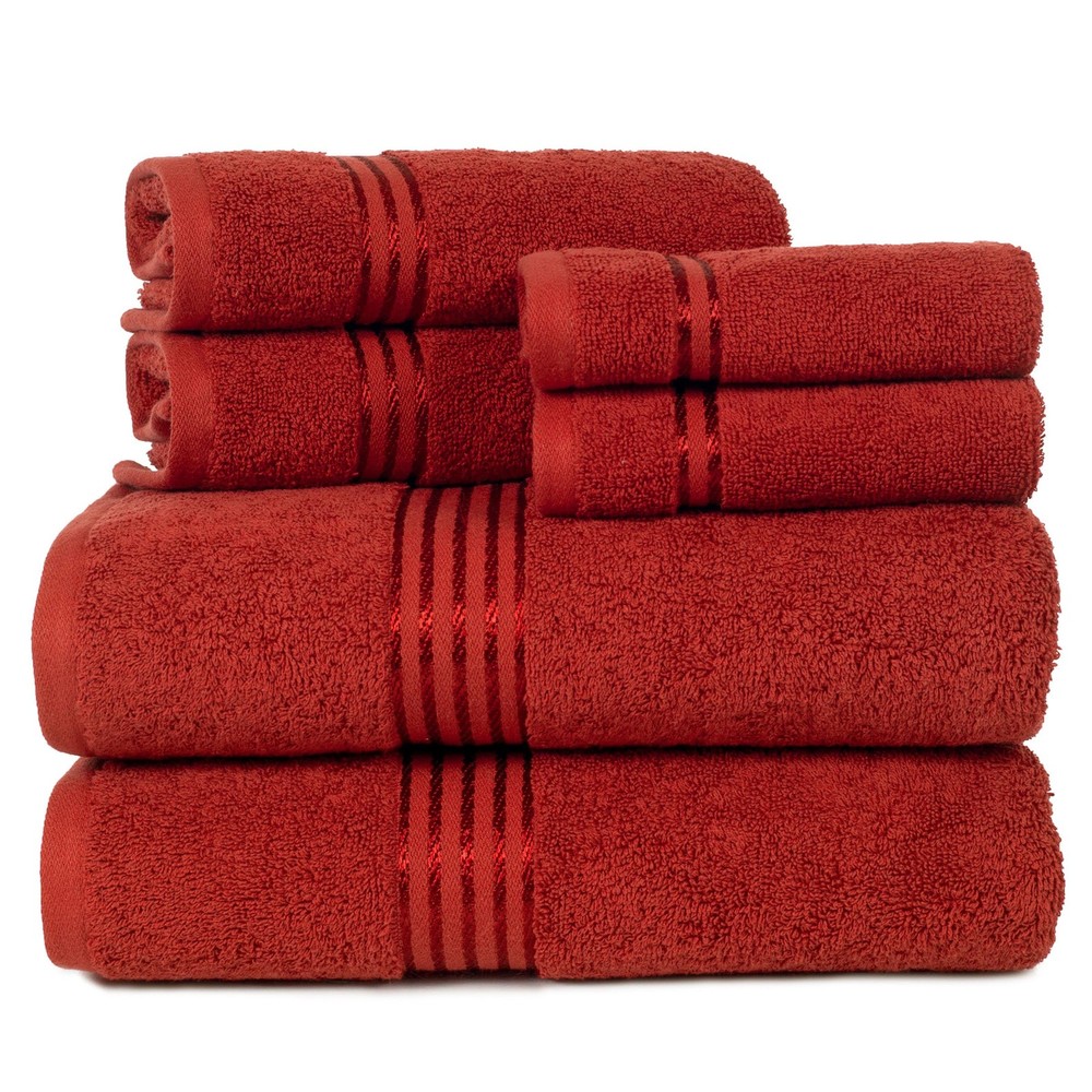 6PC Cotton Towel Set - 2 Bath & 2 Hand Towels Plus Washcloths for Bathroom