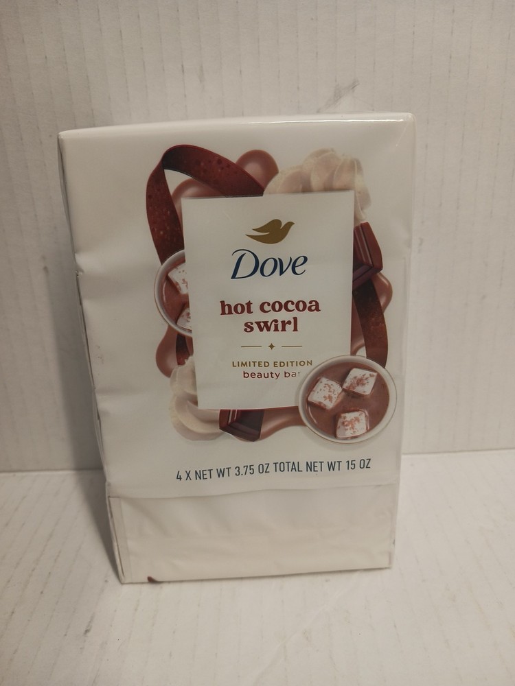 Dove HOT COCOA SWIRL Beauty Bar Soap 4 Pack Holiday Limited Edition Soap