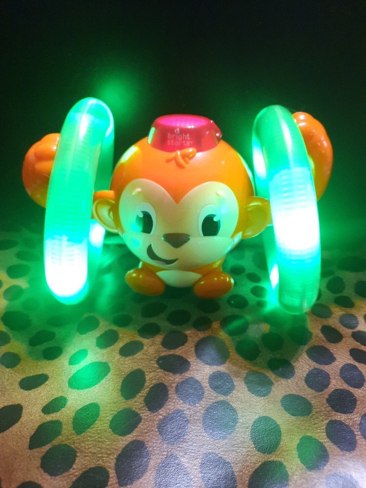 Bright Starts Roll & Glow Monkey Toy with Lights and Melodies, Ages 6 months +