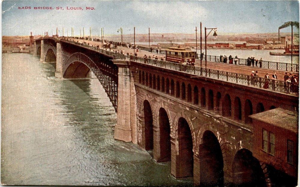 EADS BRIDGE, ST. LOUIS, MO, V. O. Hammon Pub. Postcard