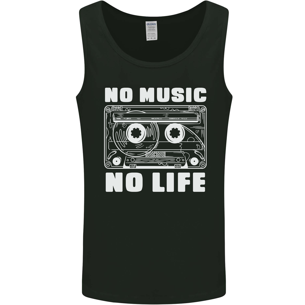 No Music No Life Retro Audio Cassette Mens Vest Tank Top