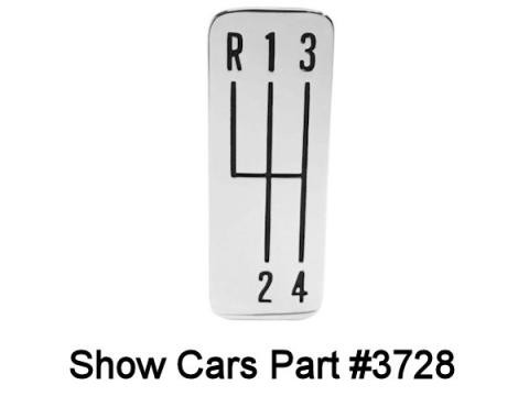 1963 327 409 CHEVY IMPALA SS 4 SPEED CONSOLE SHIFTER SHIFT ID PLATE GM# 3827121