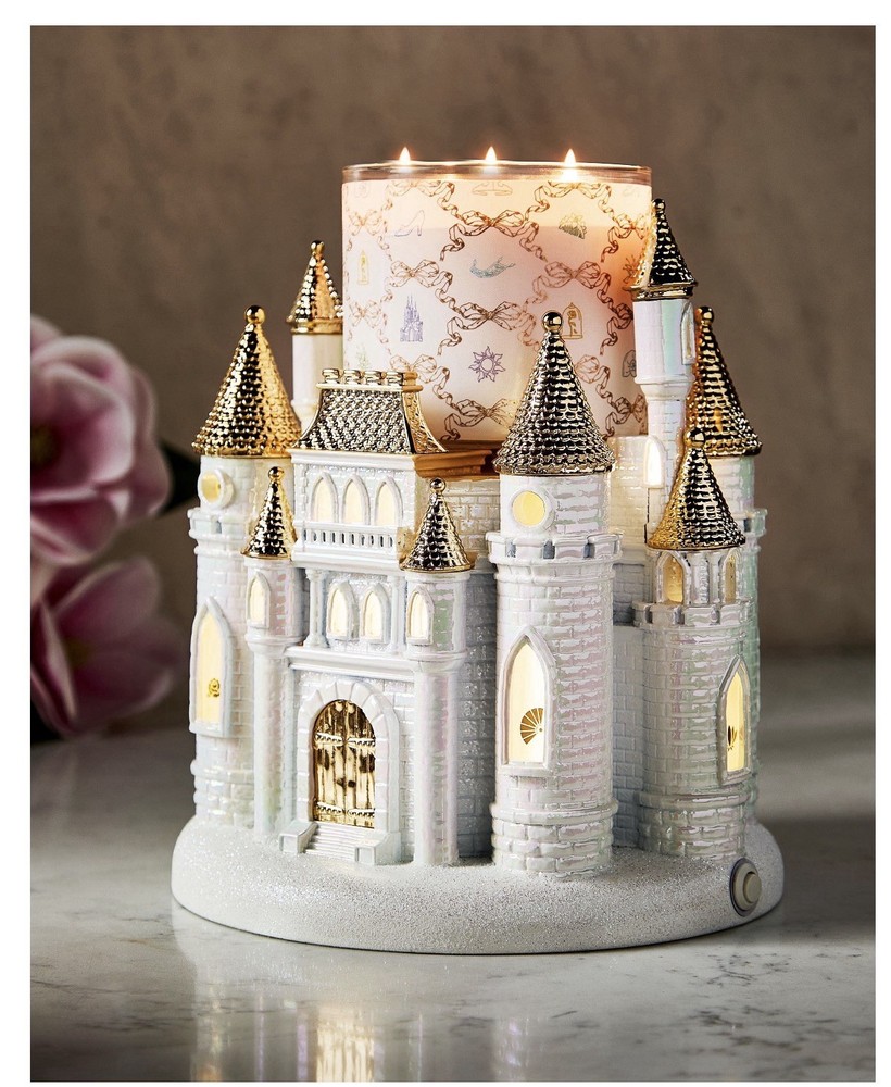 Bath & Body Works Disney Princess Light Up Castle 3-Wick Candle Holder New