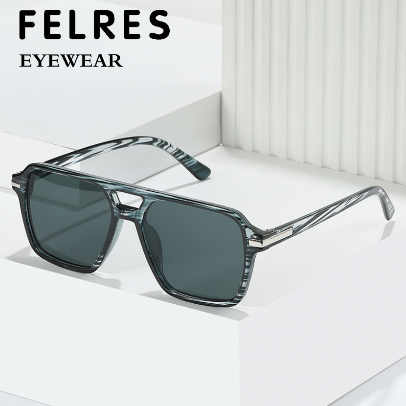 Classic Square Double Bridge Fashion Sunglasses for Men and Women