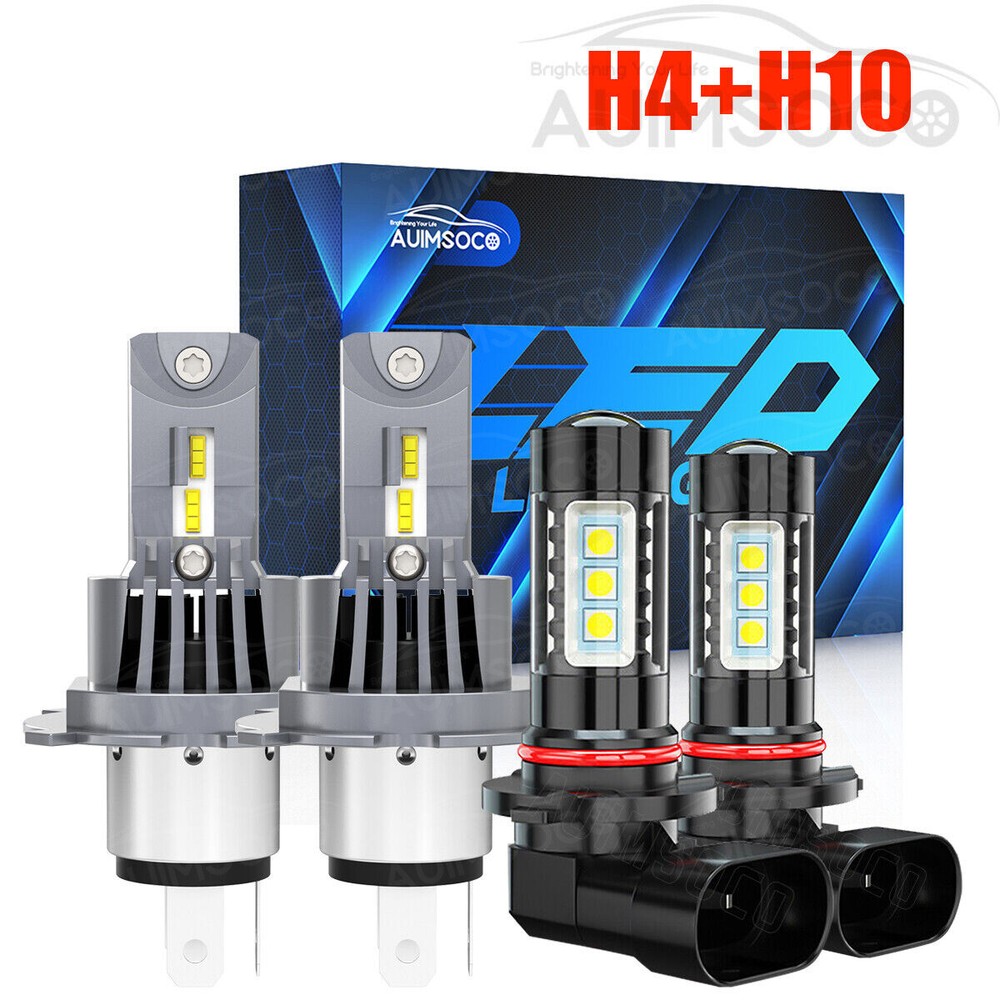 For Toyota Hilux 2004-2018 2019 Combo LED Headlight Fog Lights 4*Bulbs Kit 6000K