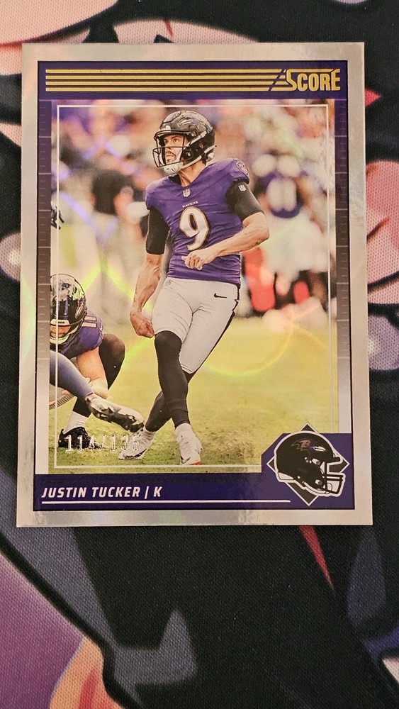 2024 Panini Score #24 Justin Tucker Scorecard Baltimore Ravens /135