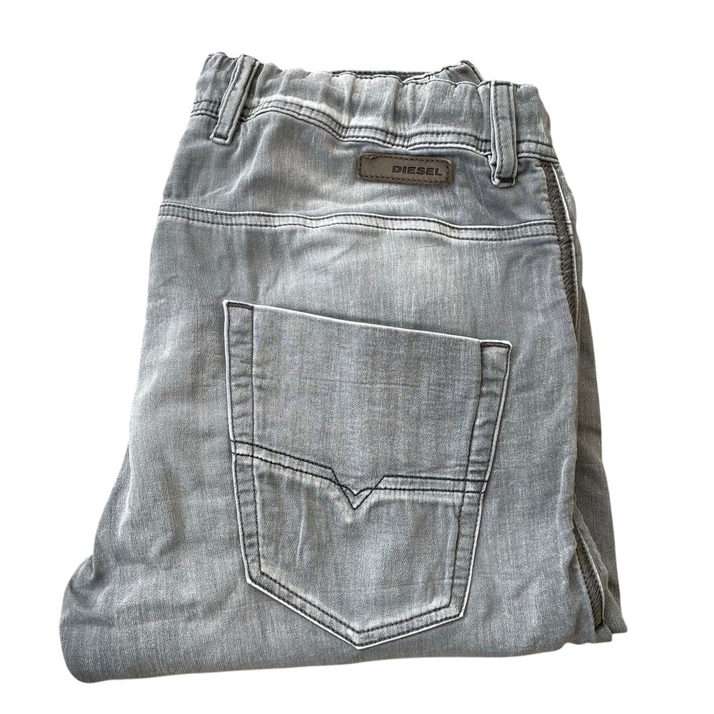 DIESEL Krooley-Jogg Ne Sweat Pants Jeans Mens Grey Regular Slim Zip Fly W30 L31
