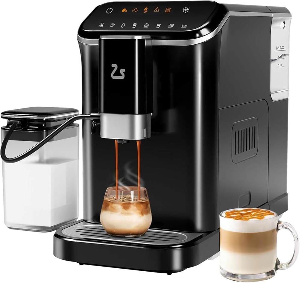 Fully Automatic Espresso Machine, 20 Bar Coffee Machine with Built-In Grinder