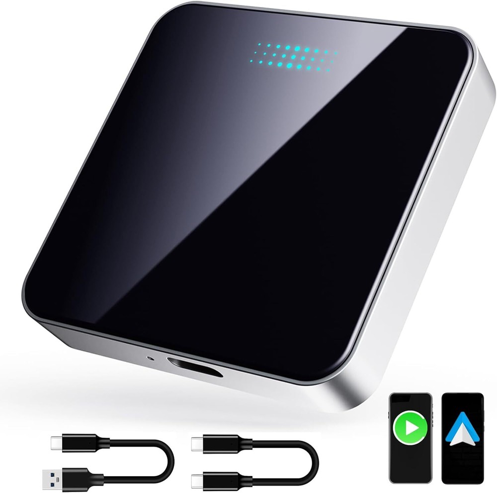 Wireless CarPlay Adapter for Apple iPhone, 2 in 1 Car Play Dongle