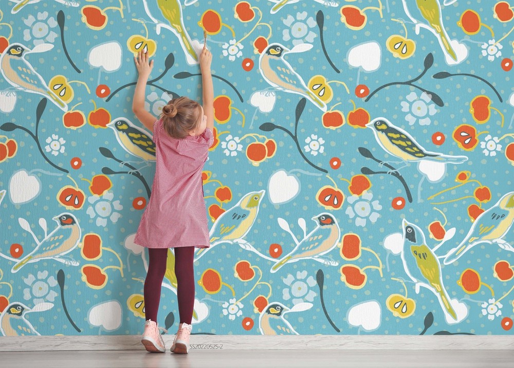 3D Flower Fruit Bird Pattern Wall Murals Wallpaper Murals Wall Sticker 2