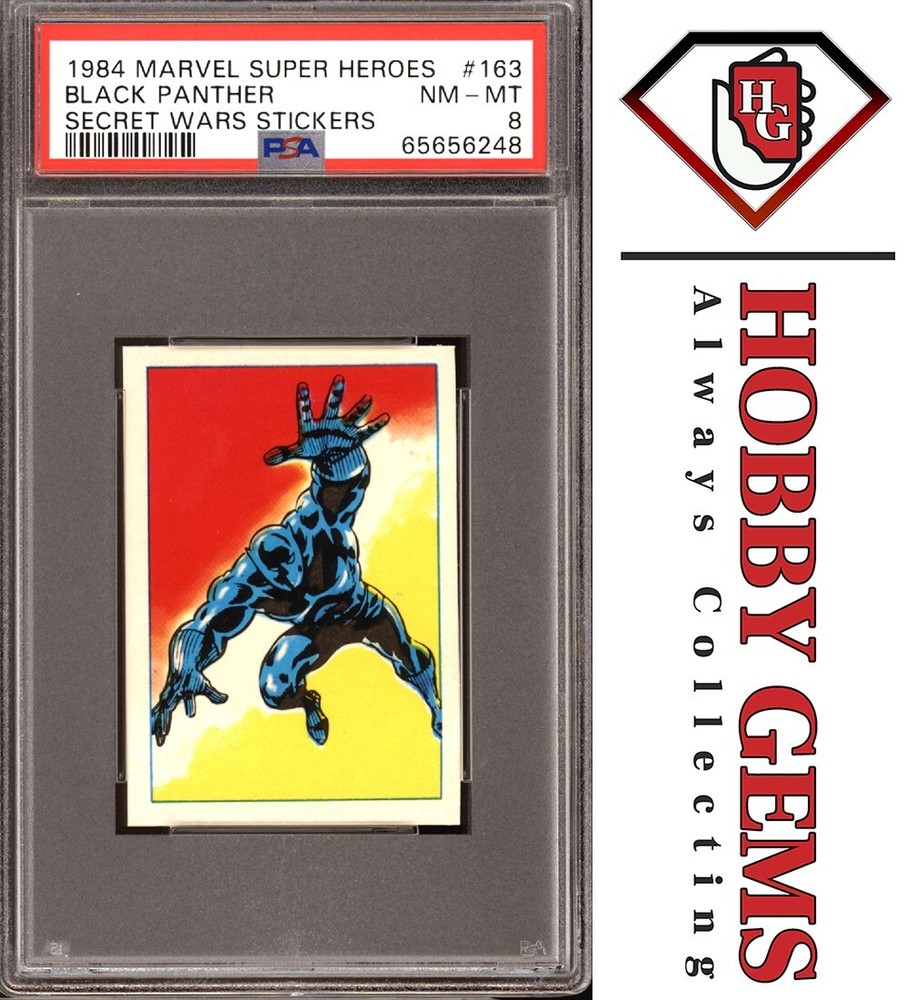 BLACK PANTHER PSA 8 1984 Marvel Super Heroes Secret Wars Stickers #163 C2