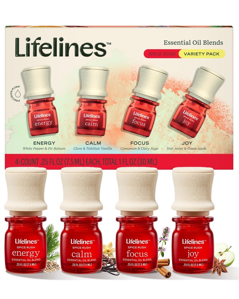 Lifelines Spice Rush Essential Oil 4-Pack with Precision Pump