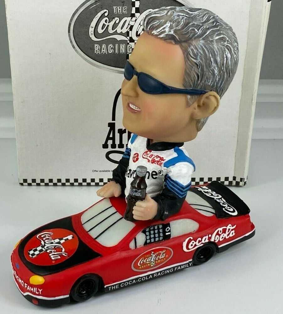 NASCAR ARBY'S 2002 RICKY RUDD BOBBLE HEAD WITH CAR COCA-COLA RACING FAMILY #28