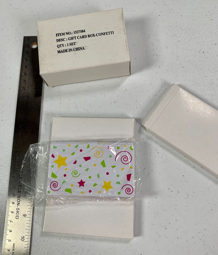 Confetti Gift Card 3 Piece Box Set Metal Decorative Holders New #1527584-image