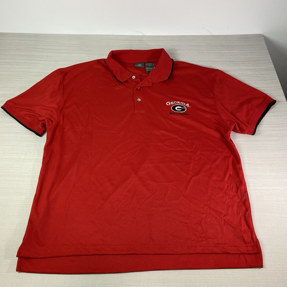 Georgia UGA Bulldogs Red Short Sleeve Active Polo Shirt Men's 2XL