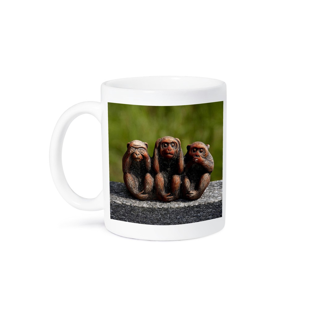 3dRose Hear See Speak No Evil 3 Monkeys Design Mug