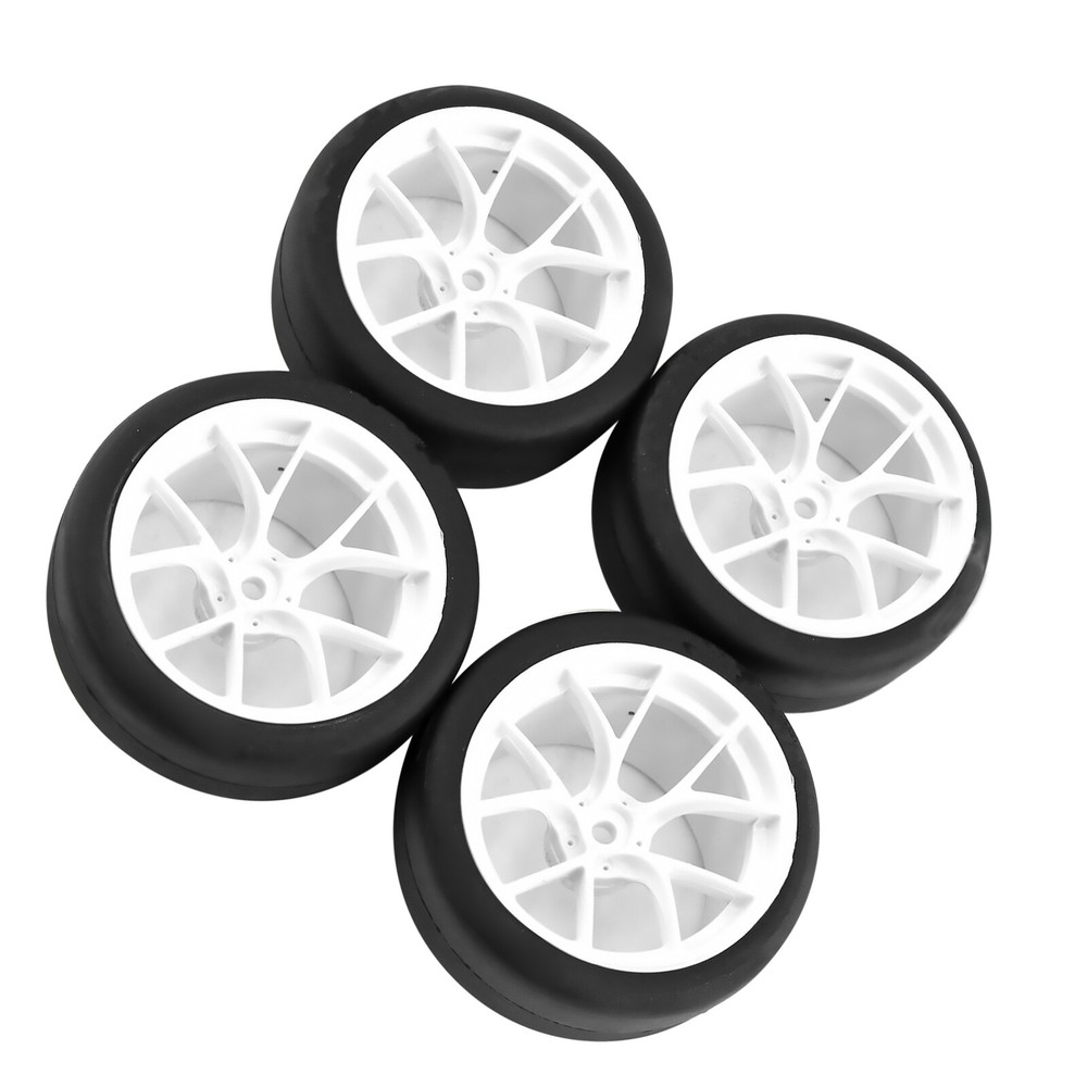 65mm Tires with 12mm Hex Wheel Rims for Tamiya TT01 TT02 XV01 HPS HPI 1/10 RC Cars