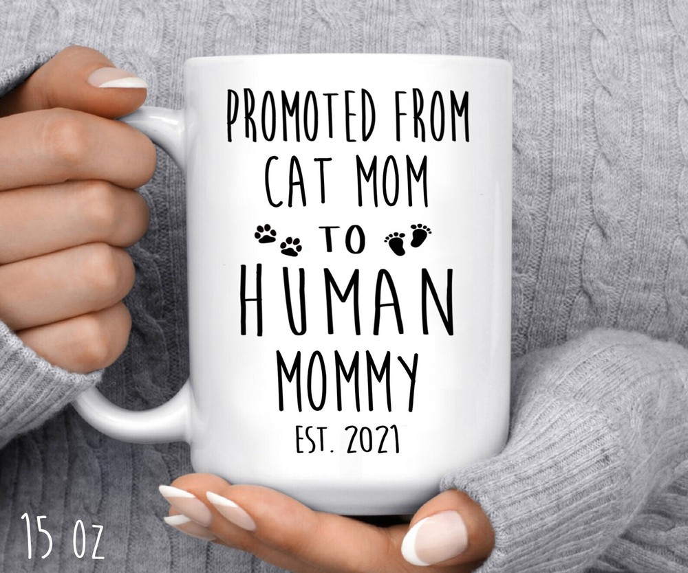 Cat Mom Mug For New Mama Gift First Time Mom Coffee Cup Baby Coming Soon