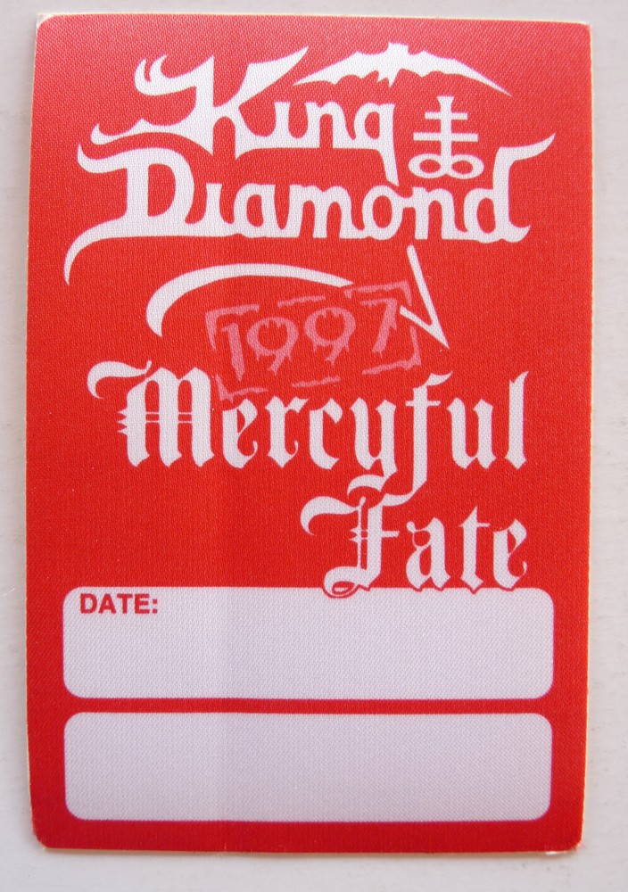 King Diamond Mercyful Fate 1997 Concert Tour Red Backstage Pass D14