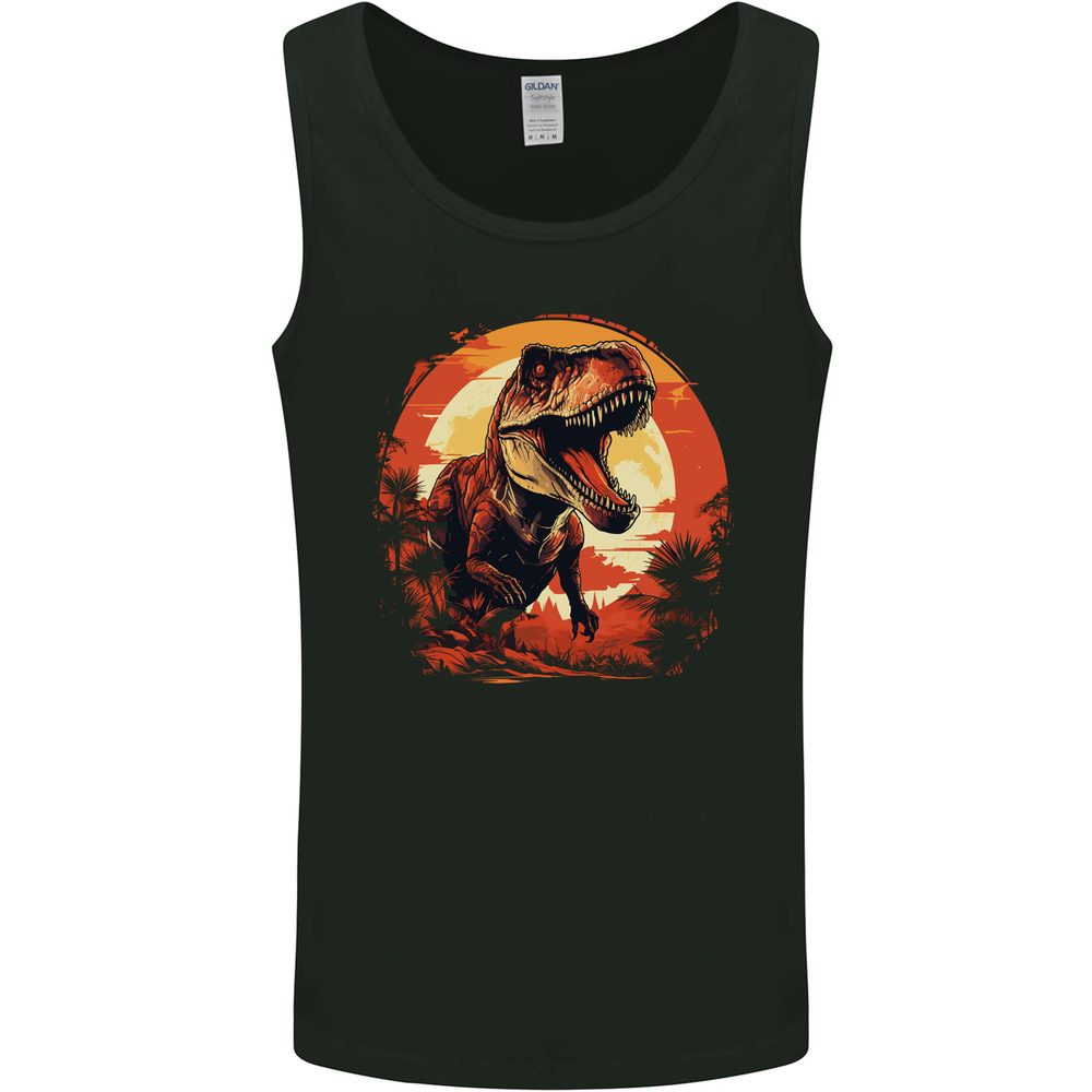 T-Rex Moon Landscape Dinosaurs Mens Vest Tank Top