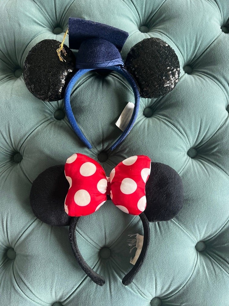 Disney Parks Graduation Minnie Mouse Ears Headband Set  