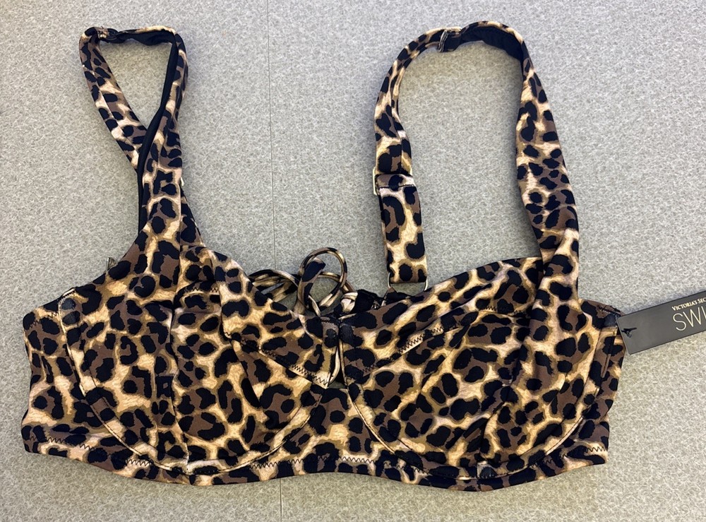 Victoria Secret Essential Full-Coverage Bikini Top 36C True Cat NWT New With Tags