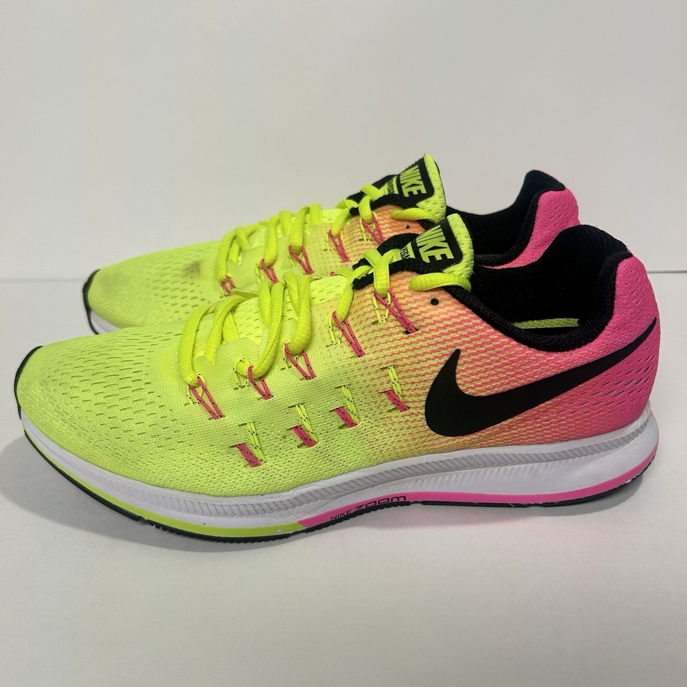 Nike air zoom Pegasus 33 Mens size 9.5 shoes green pink Olympic running sneakers