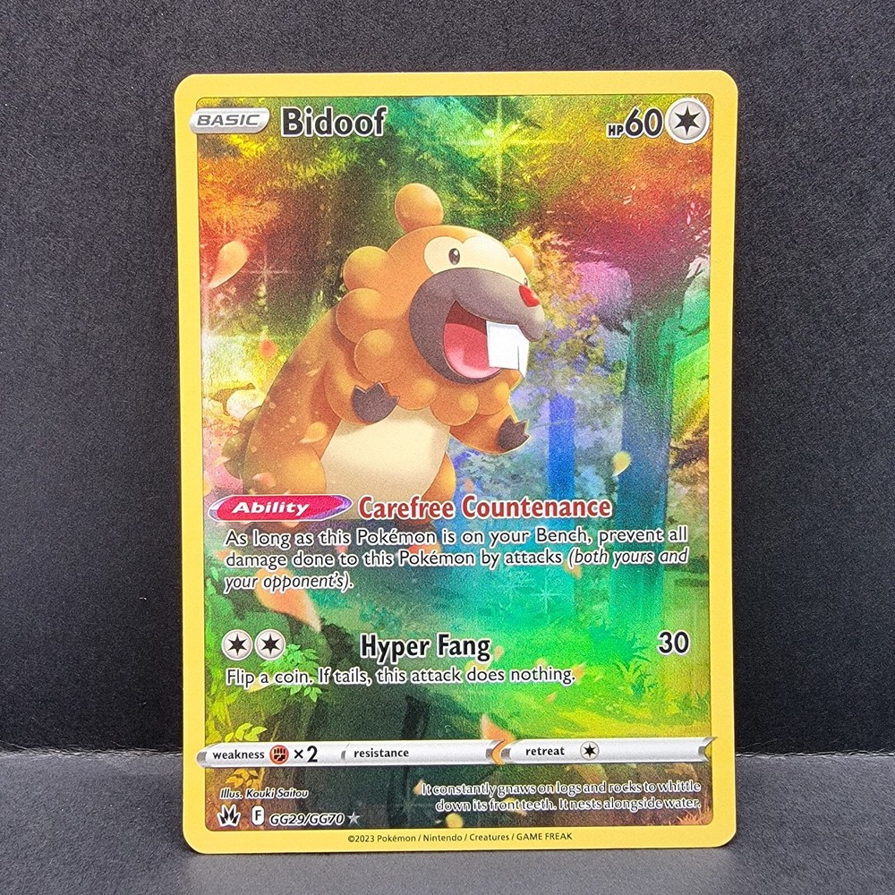 Bidoof GG29 GG70 Crown Zenith Galarian Gallery Ultra Rare Full Art Pokemon Card
