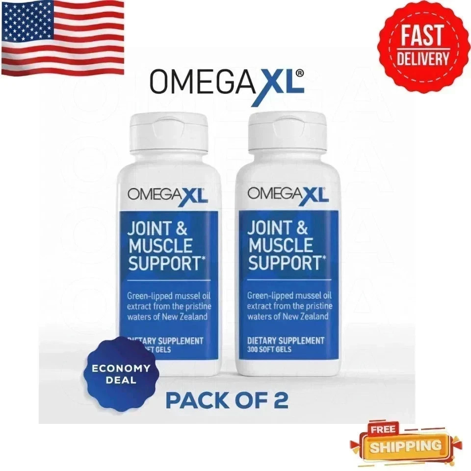 2Pack Omega XL 300 Capsules.Green Lipped Mussel Joint & Muscle Relief Supplement