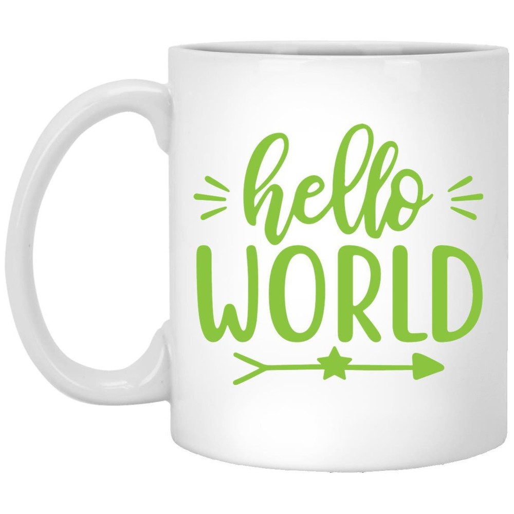 Personalized Hello World Coffee Mug Gift for Family - Mom Dad Grandma Grandpa Sister Brother