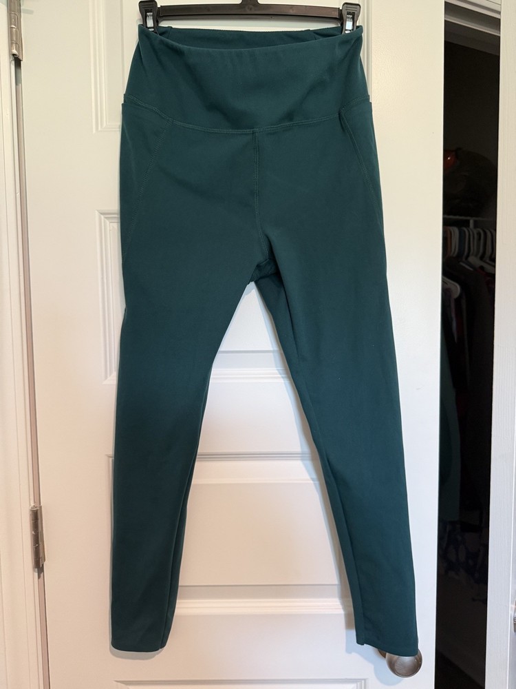 Avia Womens High Rise Flex Tech Leggings Dark Green Size Medium 8-10