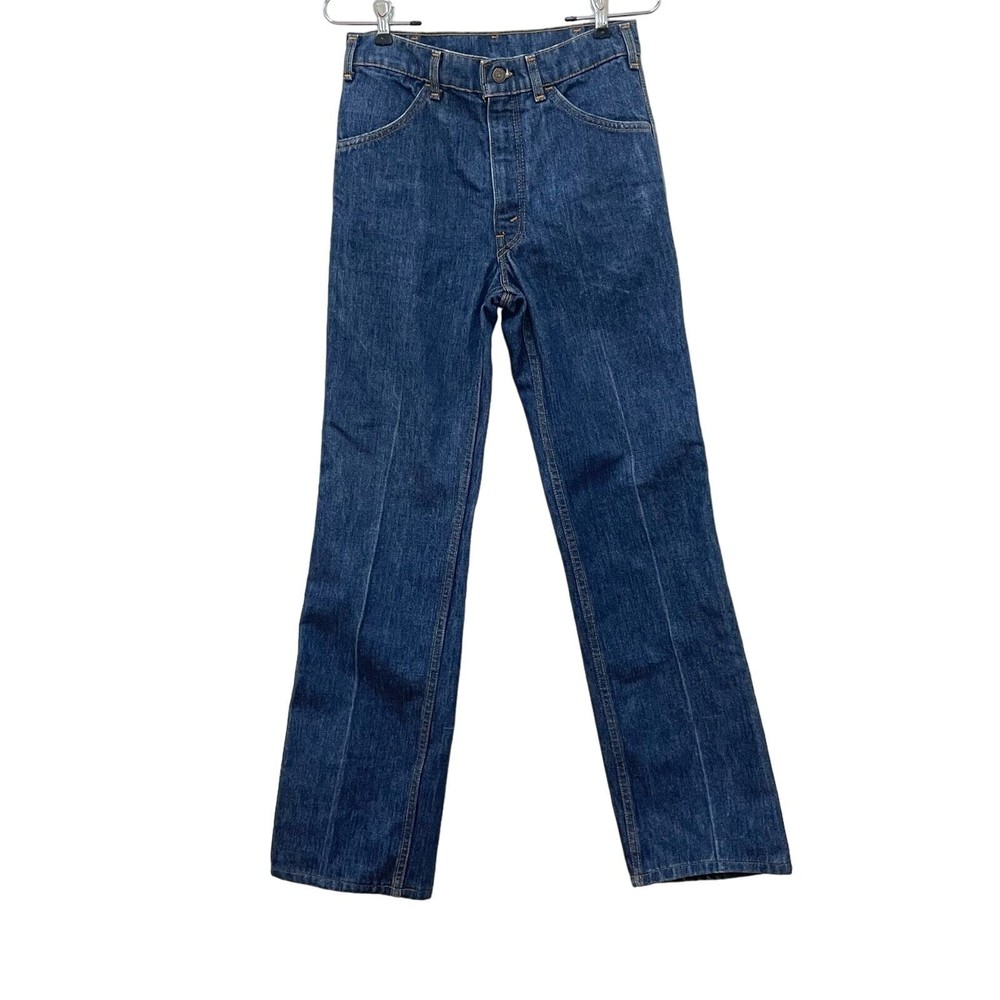 Levi's Vintage 1970s Fresh Produce Patch Orange Tab Flare Women Jeans Sz 28 x 32